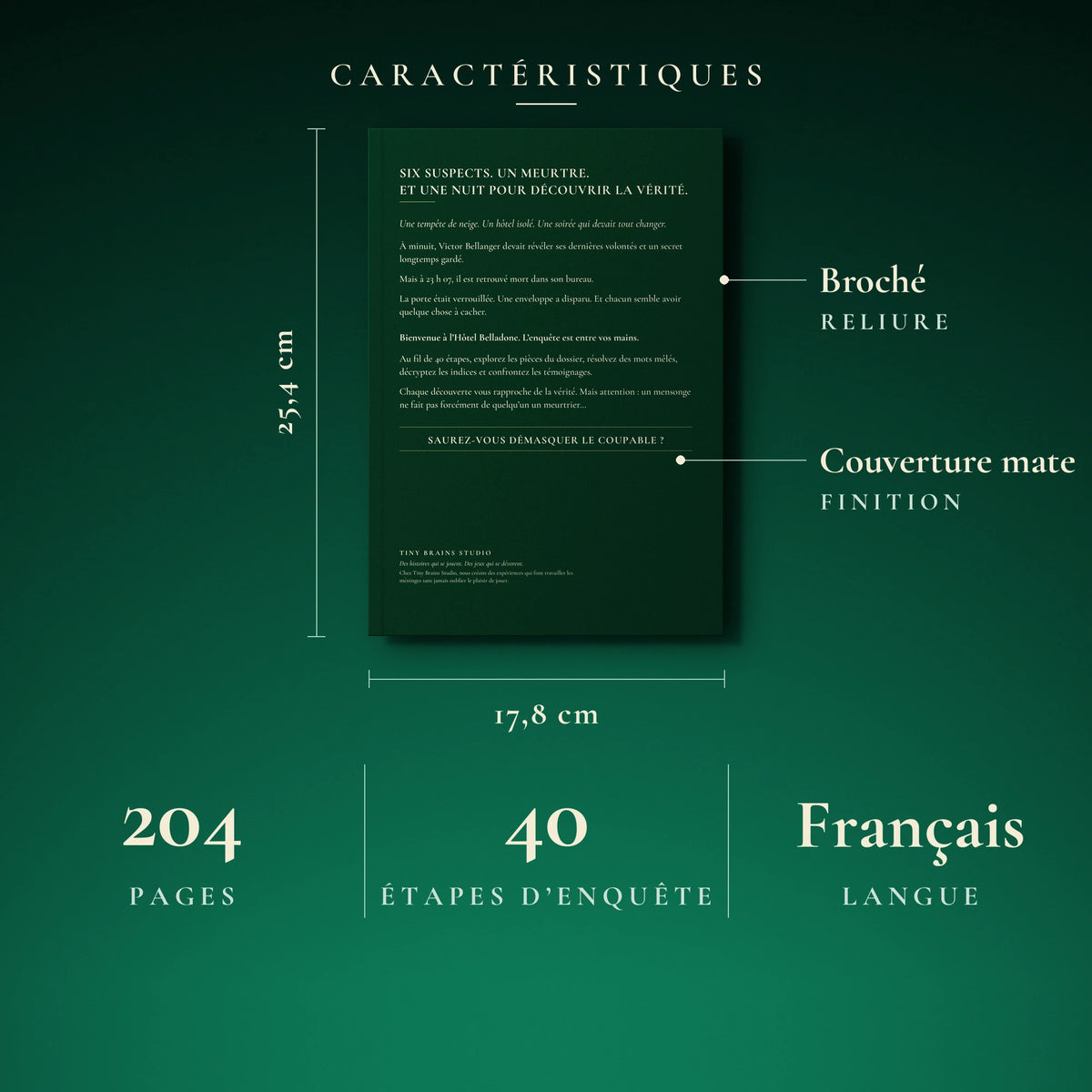 Caracteristiques du livre L'Hotel Belladone : broche, couverture mate, 204 pages, 40 etapes, en francais